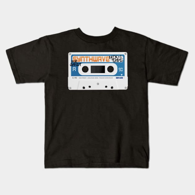 SYNTHWAVE MIXTAPE #1 (JANET) Kids T-Shirt by RickTurner